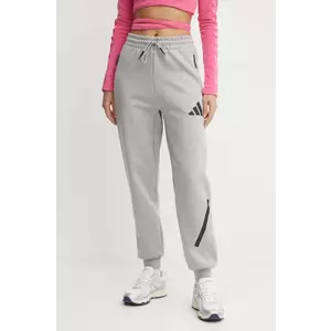 adidas pantaloni de trening ZNE culoarea gri, cu imprimeu, JD9586 imagine