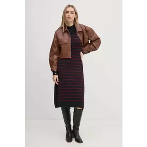 Pepe Jeans rochie HARLEM DRESS culoarea bleumarin, mini, evazată, PL953587 imagine