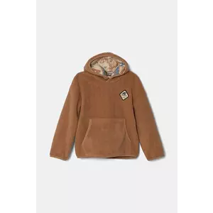 Roxy hanorac polar pentru copii MY OH MY culoarea maro, cu glugă, neted, ERGPF03072 imagine