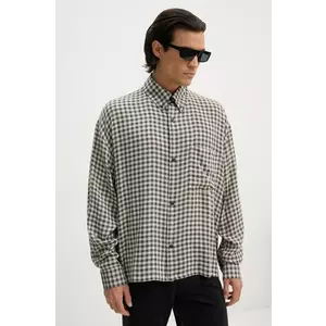 Won Hundred camasa din lana culoarea gri, cu guler button-down, relaxed, 3296-14261 imagine