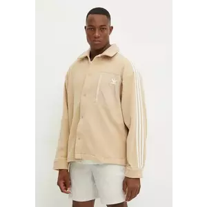 adidas Originals hanorac fleece culoarea bej, cu imprimeu, IX5219 imagine