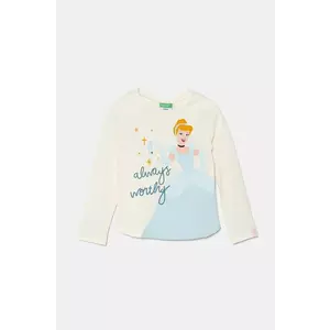 United Colors of Benetton longsleeve din bumbac pentru copii culoarea bej, 3ATNG10H8 imagine