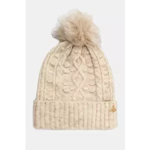 Medicine caciula din amestec de lana culoarea bej, din tricot gros imagine