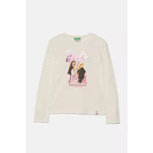 United Colors of Benetton longsleeve din bumbac pentru copii culoarea bej, 3ATNC10ML imagine