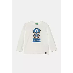 United Colors of Benetton longsleeve din bumbac pentru copii culoarea alb, cu imprimeu, 3ATNG10H9 imagine
