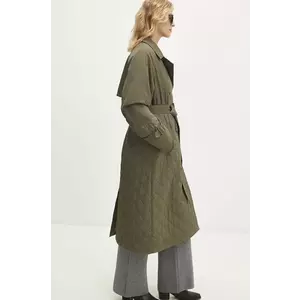 Answear Lab palton femei, culoarea verde, de tranzitie imagine