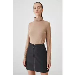 Medicine longsleeve culoarea bej, cu guler imagine