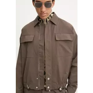 Nanushka geaca EMERIC barbati, culoarea maro, de tranzitie, oversize, NM24PFJK00797 imagine