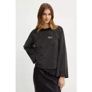 Karl Lagerfeld pulover femei, culoarea negru, 246W2009 imagine