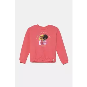 United Colors of Benetton hanorac de bumbac pentru bebelusi culoarea roz, cu imprimeu, 3J68G10HI imagine