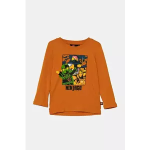 Lego longsleeve din bumbac pentru copii LWTANO 621 culoarea portocaliu, cu imprimeu, 12011285 imagine