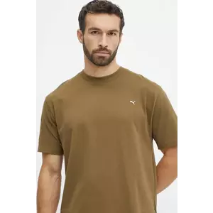 Puma tricou din bumbac MMQ barbati, culoarea verde, neted, 624009 imagine