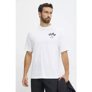 Puma tricou Classics Play Paris bărbați, culoarea alb, uni, 626767 imagine