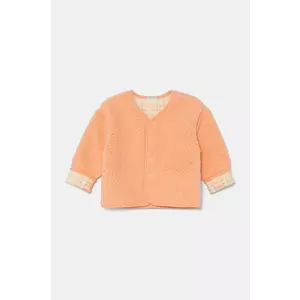United Colors of Benetton hanorac polar pentru bebeluși culoarea portocaliu, modelator, 3EKNA501G imagine