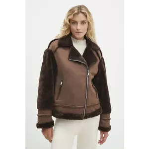 Answear Lab geaca femei, culoarea maro, de tranzitie imagine