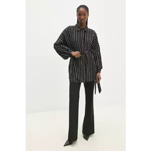 Answear Lab cămașă femei, culoarea negru, cu guler clasic, relaxed imagine