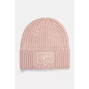 Chiara Ferragni caciula din amestec de lana culoarea roz, din tesatura neteda, 77SBZK33 imagine