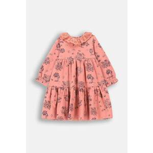 Coccodrillo rochie din bumbac pentru bebeluși culoarea roz, mini, evazată, FLOWERS GIRL NEWBORN imagine