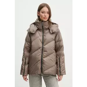 Hetrego geaca de puf LILY femei, culoarea maro, de iarna, oversize, 8N624 imagine