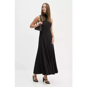 Sandro Ferrone rochie culoarea negru, maxi, evazată, SFS23YBEBOTTONE imagine