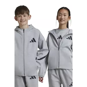 adidas bluza copii J Z.N.E.FZ culoarea gri, cu glugă, cu imprimeu, JI7548 imagine