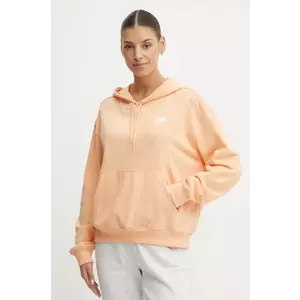 New Balance bluza femei, culoarea portocaliu, cu glugă, neted, WT41507PAE imagine