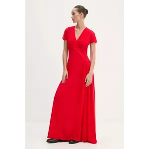 Rotate rochie culoarea rosu, maxi, evazată, 1132803017 imagine