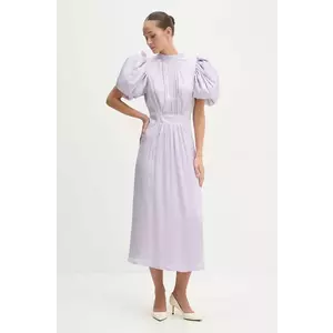 Rotate rochie culoarea violet, midi, evazată, 1125581813 imagine