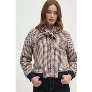 Pepe Jeans geaca din amestec de lana BRIDGET culoarea bej, de tranzitie, oversize, PL402466 imagine