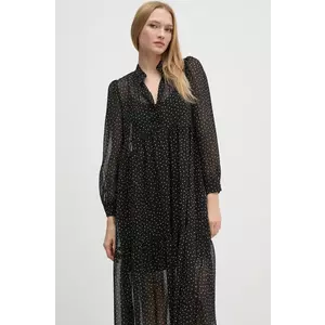 Sisley rochie culoarea negru, midi, evazată, 42UMLV06U imagine