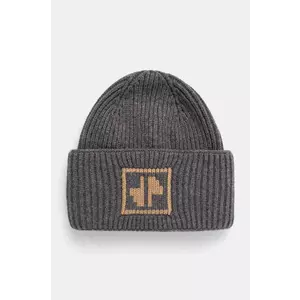 Patou caciula de lana culoarea gri, de lana, din tricot gros, AC0808064 imagine