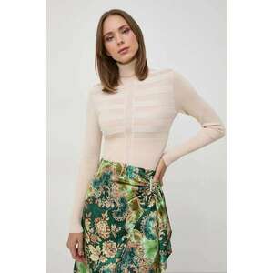 Morgan pulover femei, culoarea bej, light, cu guler imagine