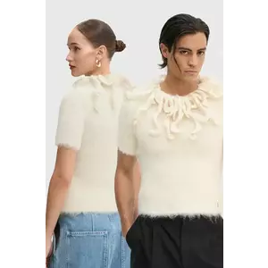 Sunnei pulover de lana culoarea bej, călduros, RTWXKNW008 imagine