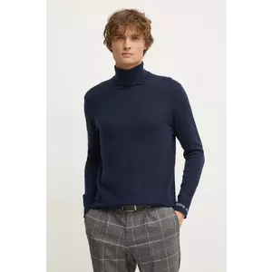 Pepe Jeans pulover din amestec de lana NEW ANDRE TURTLE NECK barbati, culoarea albastru marin, light, cu guler, PM702470 imagine