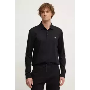 BOSS longsleeve din bumbac culoarea negru, melanj, 50523917 imagine