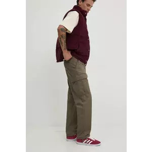 Vans pantaloni de bumbac culoarea verde, drept, VN0008N69JC1 imagine
