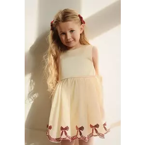 Konges Sløjd rochie fete BOWIE SEQUIN DRESS culoarea bej, mini, evazată, KS101906 imagine