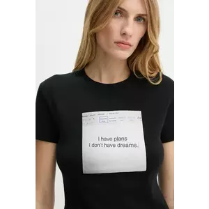 The Kooples tricou din bumbac femei, culoarea negru, FTSC29037K imagine