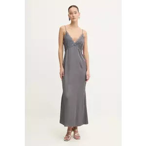 Never Fully Dressed rochie Reha culoarea gri, maxi, evazată, NFDDR1612 imagine