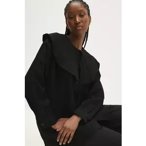 Answear Lab cămașă femei, culoarea negru, cu guler clasic, relaxed imagine