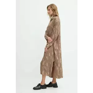 Answear Lab rochie din mătase culoarea bej, midi, oversize imagine