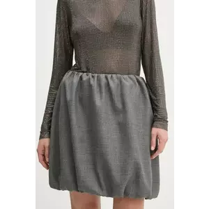 Herskind fusta de lana Evans culoarea gri, mini, drept, 5391140 imagine