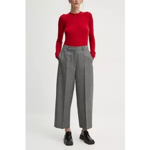 Herskind pantaloni de lana Olsen culoarea gri, lat, high waist, 5329140 imagine