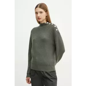 Morgan pulover din amestec de lana MSTORI femei, culoarea verde, cu turtleneck, MSTORI imagine