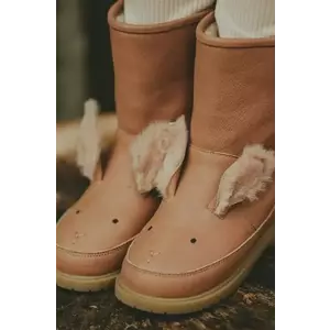 Donsje ghete de iarna pentru copii din piele Wadudu Exclusive Boots Fluffy Bunny culoarea roz, 2022110 imagine