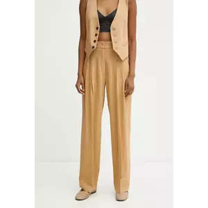 Forte Forte pantaloni din lana culoarea maro, drept, high waist, 13221_my pants imagine