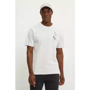 New Balance tricou din bumbac barbati, culoarea gri, melanj, MT43554AHH imagine