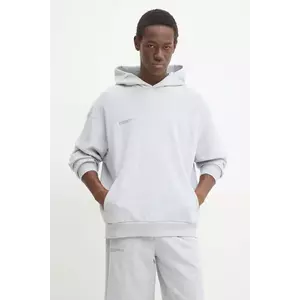 Pangaia hanorac de bumbac culoarea gri, cu glugă, cu imprimeu imagine