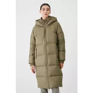 Medicine palton de puf femei, culoarea maro, de iarna, oversize imagine