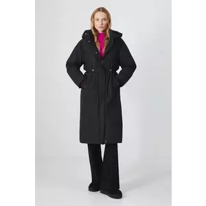 Medicine hanorac femei, culoarea negru, de tranzitie, oversize imagine